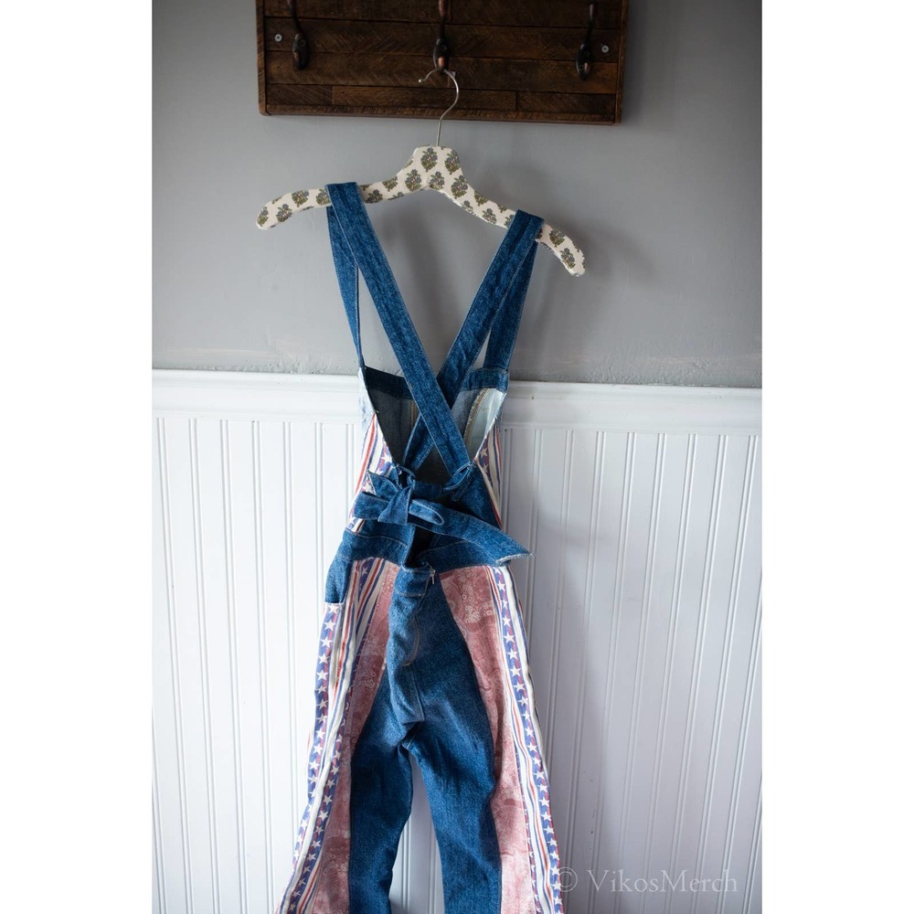 Free People Dallas Jumpsuit Americano Combo Denim Flare Stars 2 4 or 6 - Picture 5 of 6